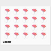 Sticker Rond Coeurs Lollipop (Feuille)