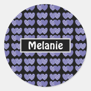 Sticker Rond Coeurs mignons pourpres
