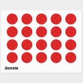 Sticker Rond Coeurs minuscules en rouge (Feuille)