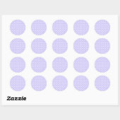 Sticker Rond Cœurs pointillés blancs et violets vierges (Feuille)