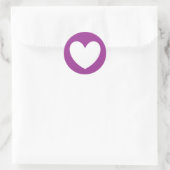 Sticker Rond Coeurs polka blanc sur violet (Sac)