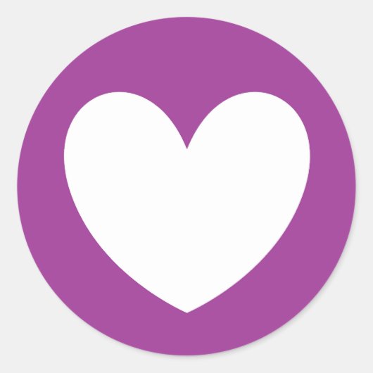 Sticker Rond Coeurs polka blanc sur violet (Devant)