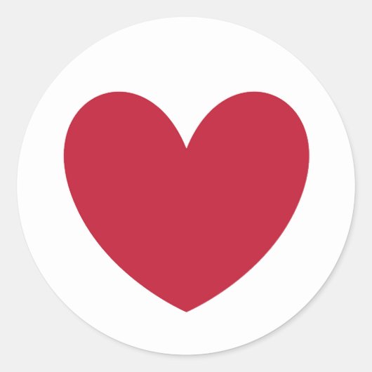 Sticker Rond Coeurs polka rouge sur blanc (Devant)