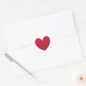 Sticker Rond Coeurs polka rouge sur blanc (Enveloppe)