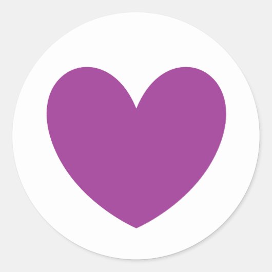 Sticker Rond Coeurs polka violet sur blanc (Devant)