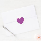 Sticker Rond Coeurs polka violet sur blanc (Enveloppe)