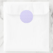 Sticker Rond Coeurs Pots Polka violet et blanc vierges (Sac)