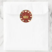 Sticker Rond Coeurs Red Gold Prince Baby shower Faveur (Sac)