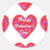 Sticker Rond Coeurs rétro Valentine (Devant)