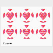 Sticker Rond Coeurs rétro Valentine (Feuille)