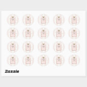 Sticker Rond Coeurs rose et or Paris Parfum Chic Mode (Feuille)