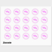 Sticker Rond Cœurs roses avec texte Merci (Feuille)