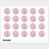Sticker Rond Coeurs Roses Baby shower Bump Bump Enregistrer La  (Feuille)