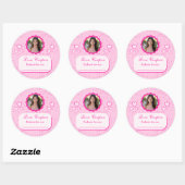 Sticker Rond Coeurs roses Coupons d'amour avec photo (Feuille)