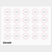 Sticker Rond Coeurs Roses Éparpillés Confetti Fabriqué Avec Amo (Feuille)
