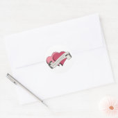Sticker Rond Coeurs roses Heureuses Saintes-Valentin (Enveloppe)