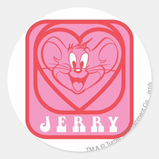 Sticker Rond Coeurs roses Jerry (Devant)