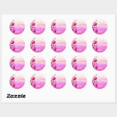 Sticker Rond Coeurs roses mignons Heureuses Saintes-Valentin va (Feuille)