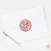 Sticker Rond COEURS & ROSES par SHARON SHARPE (Enveloppe)