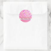 Sticker Rond Coeurs roses pour la Saint Valentin (Sac)