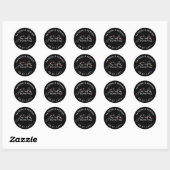Sticker Rond Coeurs Roses Un Merci Doux Favoriser Mariage (Feuille)