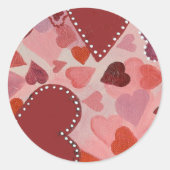 Sticker Rond Coeurs rouge et rose (Devant)