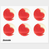 Sticker Rond Coeurs rouges (Feuille)