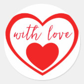 Sticker Rond Coeurs rouges avec amour (Devant)