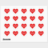 Sticker Rond Coeurs rouges avec votre message (Feuille)