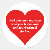 Sticker Rond Coeurs rouges avec votre message (Devant)