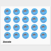 Sticker Rond Coeurs rouges Chiot Cute Personnalisé (Feuille)