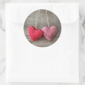 Sticker Rond Coeurs rouges en bois Tableau 2 (Sac)