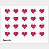 Sticker Rond Coeurs rouges Joyeux Valentines jour (Feuille)