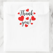 Sticker Rond Coeurs rouges Merci (Sac)