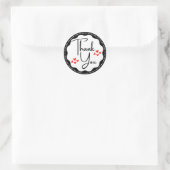 Sticker Rond Coeurs rouges Mercis (Sac)