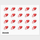 STICKER ROND COEURS ROUGES POUR MOM (Feuille)