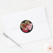 Sticker Rond Cœurs sauvages multiples (Enveloppe)