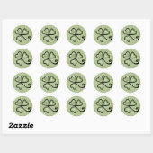 Sticker Rond Coeurs Shamrocks de Patchwork (Feuille)