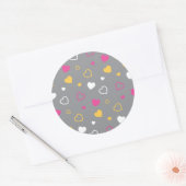 Sticker Rond Coeurs stylisés motif 3 (Enveloppe)