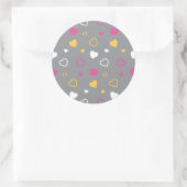 Sticker Rond Coeurs stylisés motif 3 (Sac)