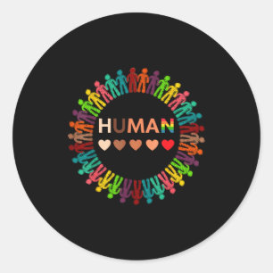 Sticker Rond Cœurs tout compris pour la justice raciale Blm et