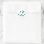 Sticker Rond Coeurs turquoises (Sac)