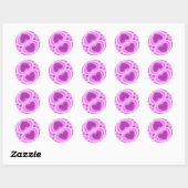 Sticker Rond Cœurs Violets Miroirs (Feuille)