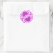 Sticker Rond Cœurs Violets Miroirs (Sac)