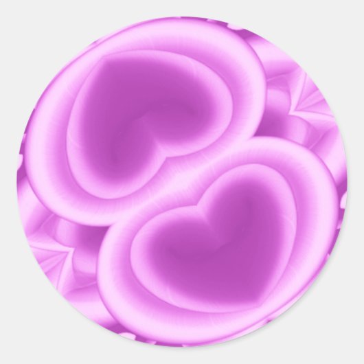 Sticker Rond Cœurs Violets Miroirs (Devant)