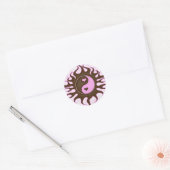 Sticker Rond Coeurs Yin Yang (Enveloppe)