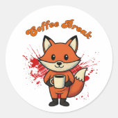 Sticker Rond Coffee Break Design (Devant)