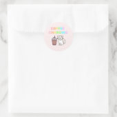 Sticker Rond Coffee&Cat rose classique collant rond (Sac)