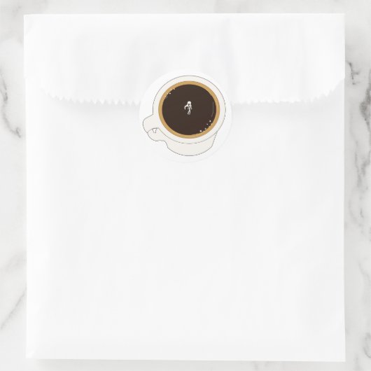 Sticker Rond Coffee Cup Diver (Sac)