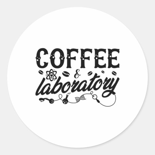 Sticker Rond Coffee & Laboratory Lab Tech Chemist Technician (Devant)